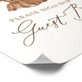 Boho Baby Kleding Meisje Baby shower Gast Boek Sig Poster (Hoek)