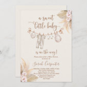 Boho Baby Kleding Neutraal Baby shower Kaart (Voorkant / Achterkant)