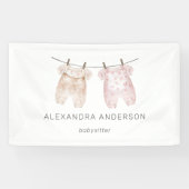 Boho Baby Kleding Waterverf Babysitter Promo Spandoek (Horizontaal)