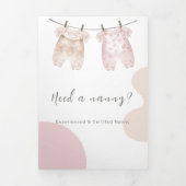 Boho Baby Kleding Waterverf Babysitter Service Drieluik Kaart (Cover)