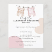 Boho Baby Kleding Waterverf Babysitter Service Flyer (Voorkant)