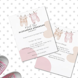 Boho Baby Kleding Waterverf Babysitter Service Flyer