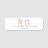 Boho Baby Kleding Waterverf Babysitter Service Naamplaatje (Voorkant)