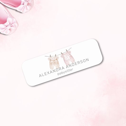 Boho Baby Kleding Waterverf Babysitter Service Naamplaatje