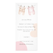 Boho Baby Kleding Waterverf Babysitter Service Reclamekaart (Achterkant)