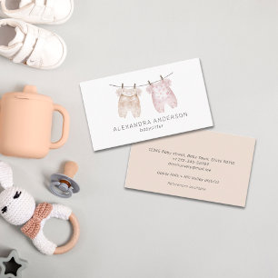Boho Baby Kleding Waterverf Babysitter Visitekaartje