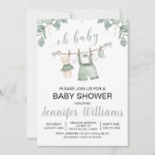 Boho baby kleren baby shower uitnodiging (Voorkant)