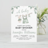 Boho baby kleren baby shower uitnodiging (Staand voorkant)