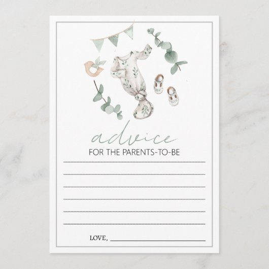 Boho baby kleren douche advieskaart (Voorkant)