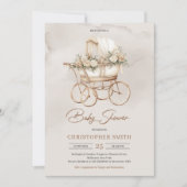  Boho baby koets Neutrale Salie Bloemen Kaart (Voorkant)