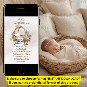 Boho Baby kwekerij Aqiqah Unisex Moslim Pasgeboren Kaart