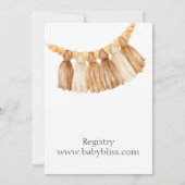 Boho Baby meisje baby shower Kaart (Achterkant)