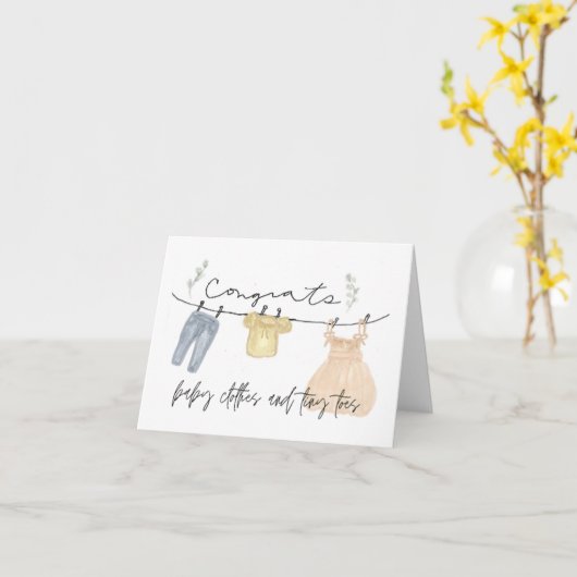 Boho baby meisje felicitatiekaart kaart (Gele Bloem)