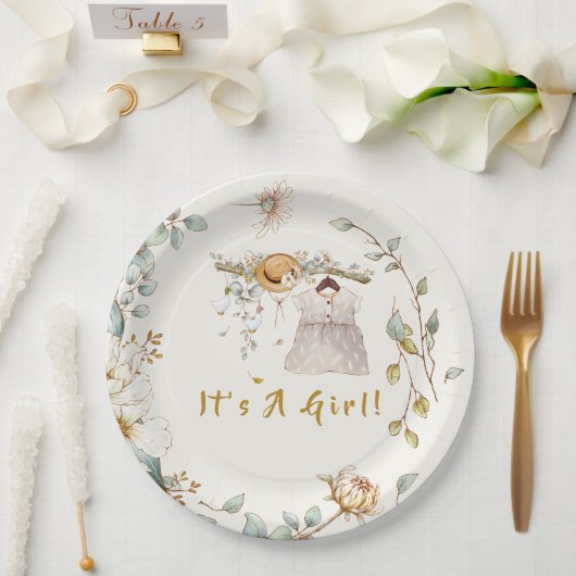 Boho Baby Meisje Jurk Outfit Papieren Bordje (Huwelijk)