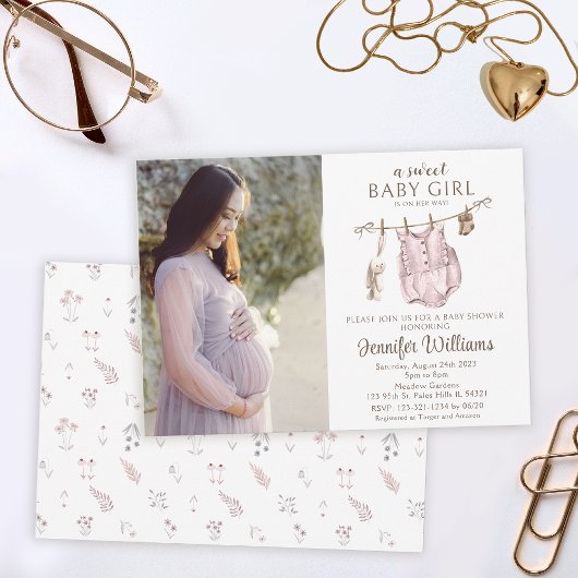  boho baby meisje kleding baby shower foto kaart