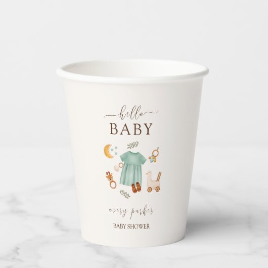 Boho Baby Meisje Kleding Baby shower Papieren Bekers (Voorkant)