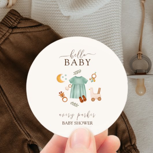 Boho Baby Meisje Kleding Baby shower Ronde Sticker