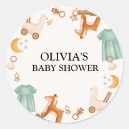 Boho Baby Meisje Kleding Baby shower Ronde Sticker
