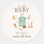 Boho Baby Meisje Kleding Baby shower Ronde Sticker (Voorkant)