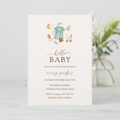 Boho Baby Meisje Kleding Baby shower Uitnodiging (Staand voorkant)