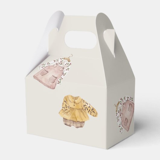 Boho Baby Meisje Kleding Cream Baby shower Bedankdoosjes (Achterkant)