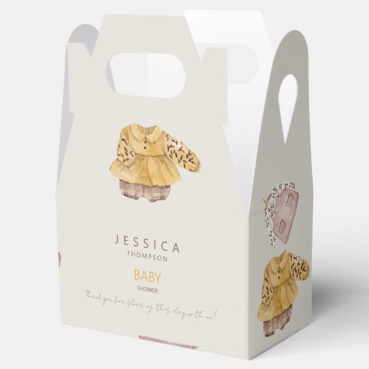 Boho Baby Meisje Kleding Cream Baby shower Bedankdoosjes (Geopend)