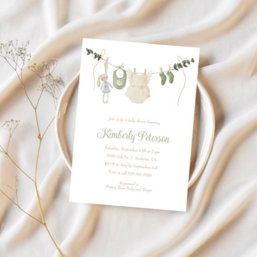 Boho Baby Meisje Kleding Lijn Baby shower Kaart