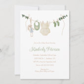 Boho Baby Meisje Kleding Lijn Baby shower Kaart (Voorkant)