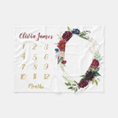 Boho Baby Meisje Mijlpaal Maandelijkse Babydeken Fleece Deken (Voorkant (Horizontaal))