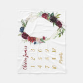 Boho Baby Meisje Mijlpaal Maandelijkse Babydeken Fleece Deken (Voorkant)