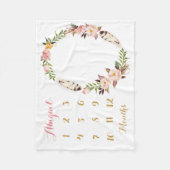 Boho Baby Meisje Milestone Maandelijkse Baby Deken (Voorkant)