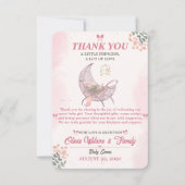 Boho Baby Meisje Shower Bedankkaart (Voorkant)
