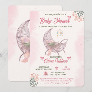 Boho Baby Meisje Shower Uitnodiging Template
