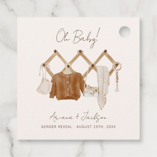 Boho Baby Neutral Shower Bedankjes Labels (Achterkant)