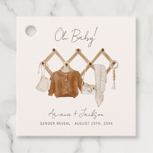 Boho Baby Neutral Shower Bedankjes Labels (Voorkant)