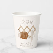 Boho Baby Neutral Shower Papieren Bekers (Achterkant)