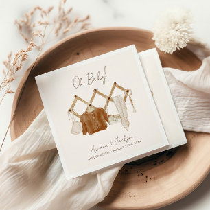 Boho Baby Neutrale Uitnodiging Voor De Shower Servet