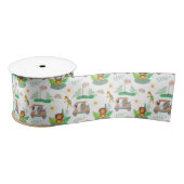 Boho Baby Olifant, Aap, Leeuw Golf Baby Patroon Satijnen Lint (Spoel)