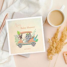 Boho Baby Olifant en Aap Golf Baby Shower Servet