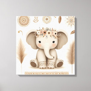 Boho Baby Olifant Mandala Wanddecoratie Cute Die