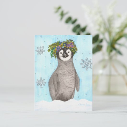 Boho Baby Penguin Briefkaart (Staand voorkant)