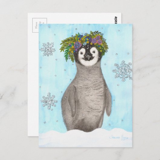 Boho Baby Penguin Briefkaart (Voorkant / Achterkant)