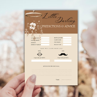 Boho Baby Predictions and Advice Card Informatiekaartje