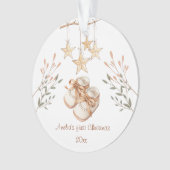 Boho Baby schoenen gepersonaliseerde kerst Ornament (voorkant)