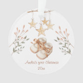 Boho Baby schoenen gepersonaliseerde kerst Ornament (voorkant)