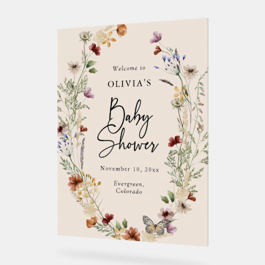 Boho Baby shower acryl teken Acryl Bord (Hoek)