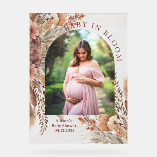 Boho baby shower acryl teken acryl bord (Voorkant)