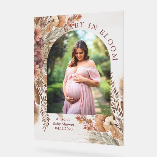 Boho baby shower acryl teken acryl bord (Hoek)