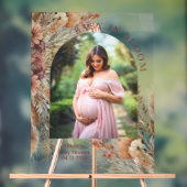Boho baby shower acryl teken bord (Neutraal)
