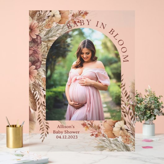 Boho baby shower acryl teken bord (Huwelijk)